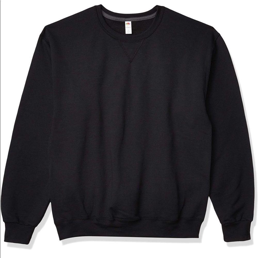 Fruit Of The Loom Sofspun Black Fleece Crewneck